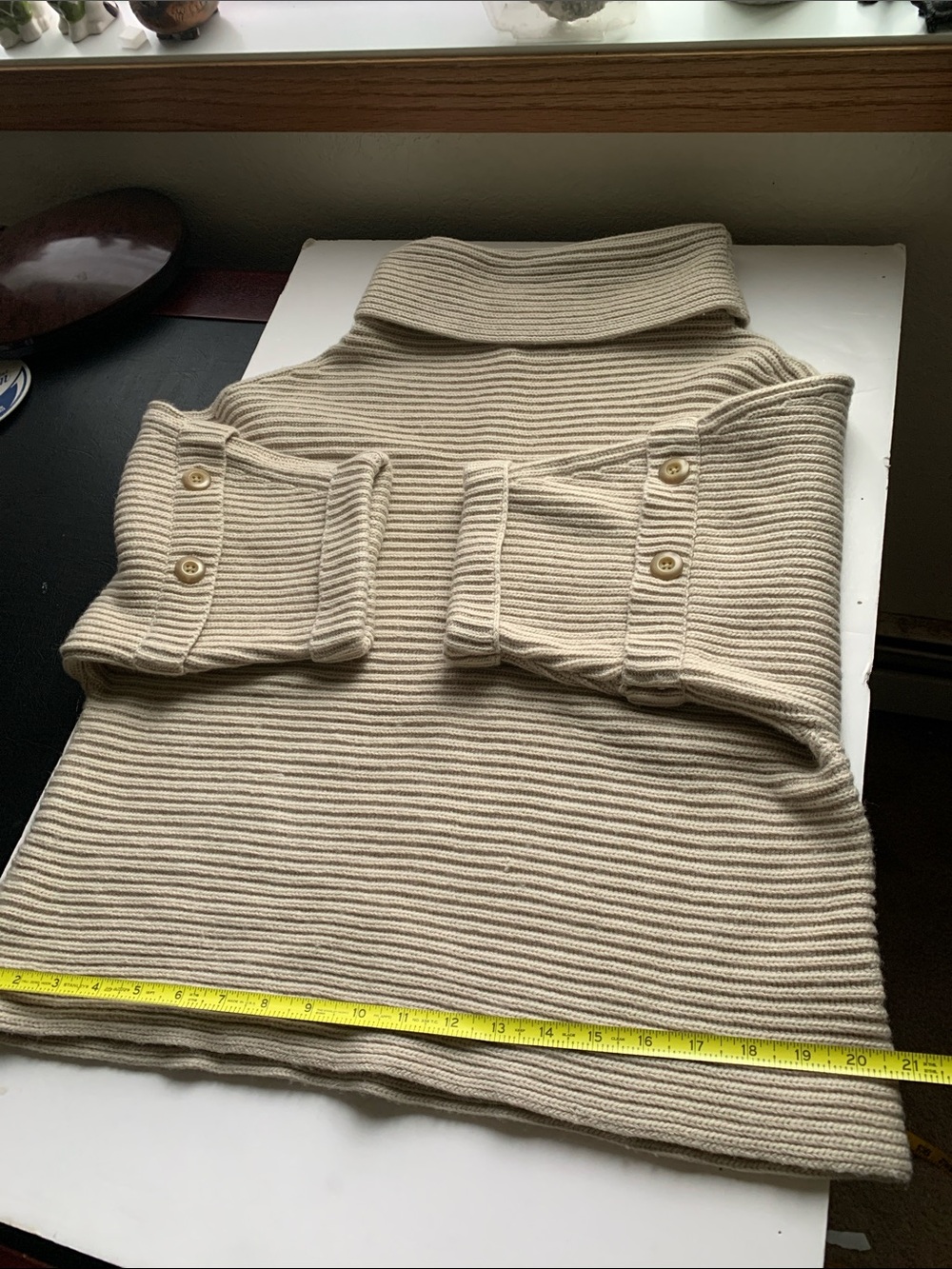 Ann Taylor Merino Wool Cashmere Blend Ribbed Cowl Neck Sweater M - Picture 12 of 14